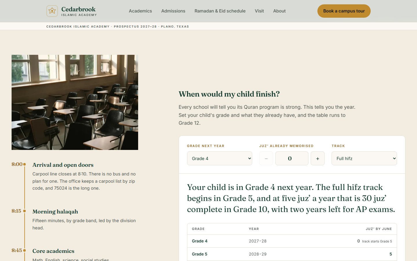 Cedarbrook: A school day
