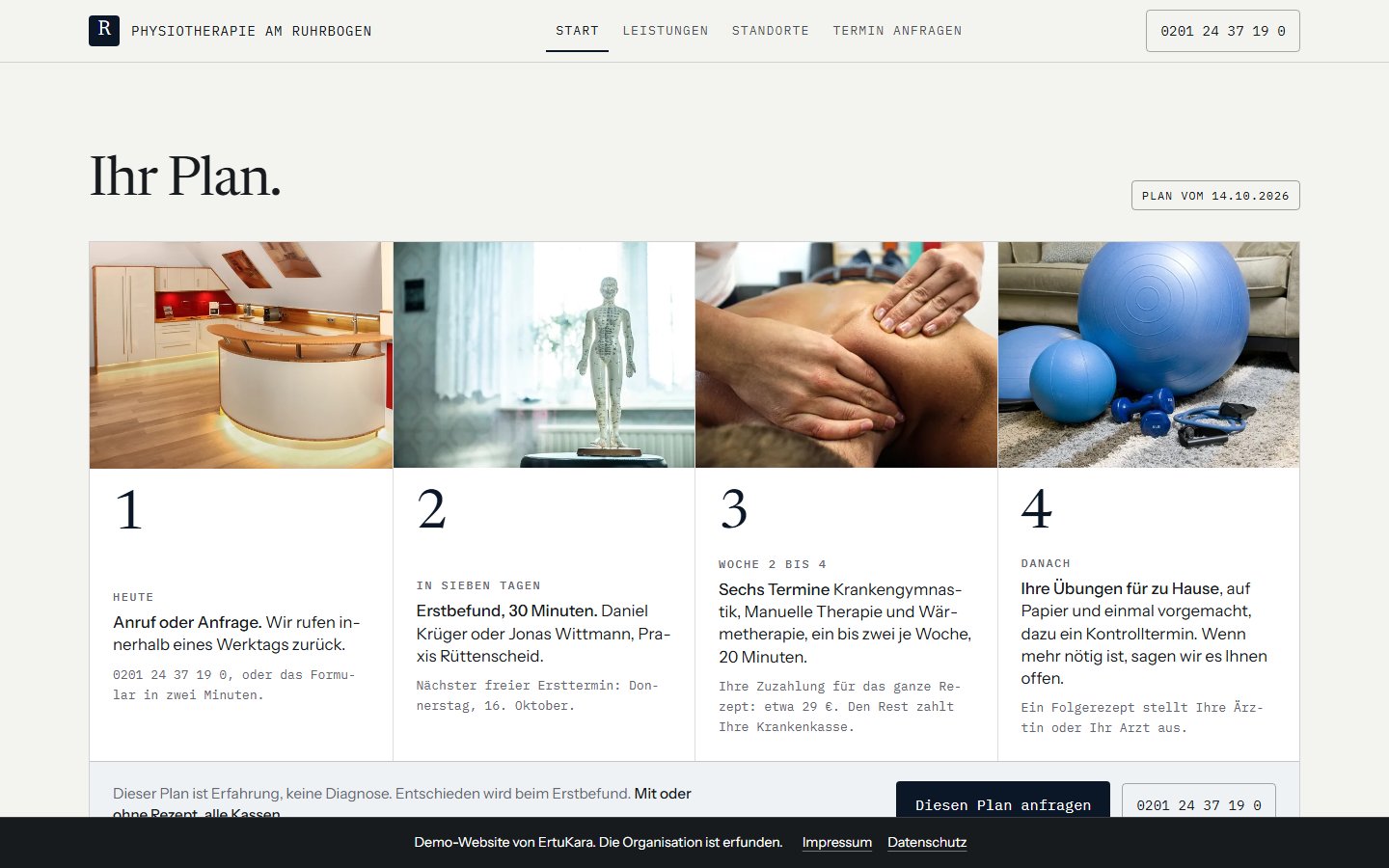 Physiotherapie am Ruhrbogen: Ihr Plan