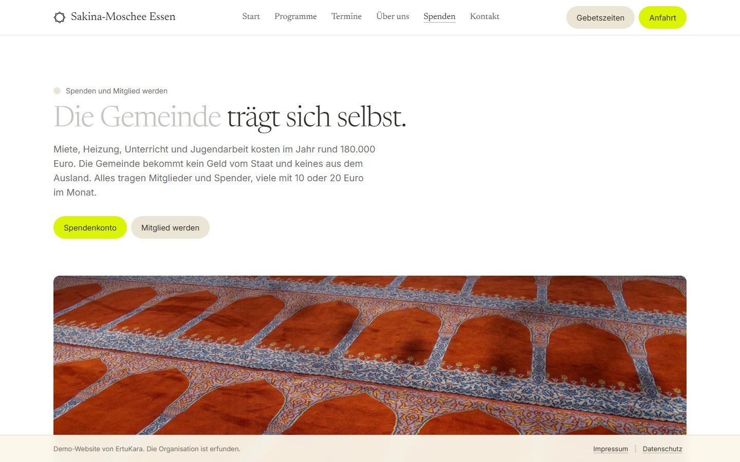 Sakina-Moschee: Spenden